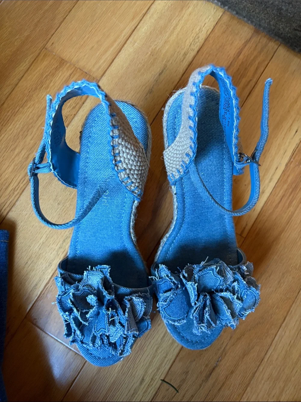 Madden Girl slingback wedge blue